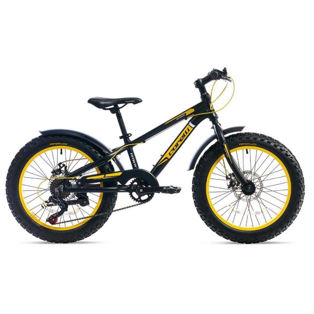Corelli Fatboy 20 Jant M.Disk 7V Kum Bisikleti Siyah-Sarı