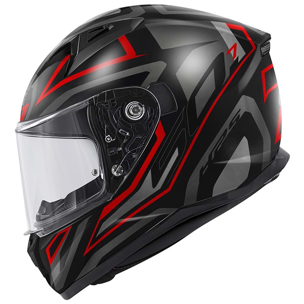 GIVI 50.7 PROTON MAT TITANIUM-KIRMIZI KASK - L
