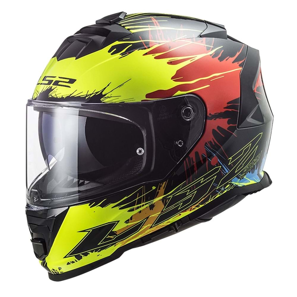 LS2 STORM 2 DROP SİYAH-SARI-KIRMIZI KASK - L