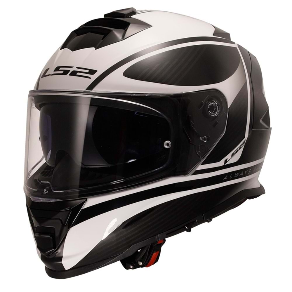 LS2 STORM 2 DODGER MAT SİYAH-BEYAZ KASK - XL