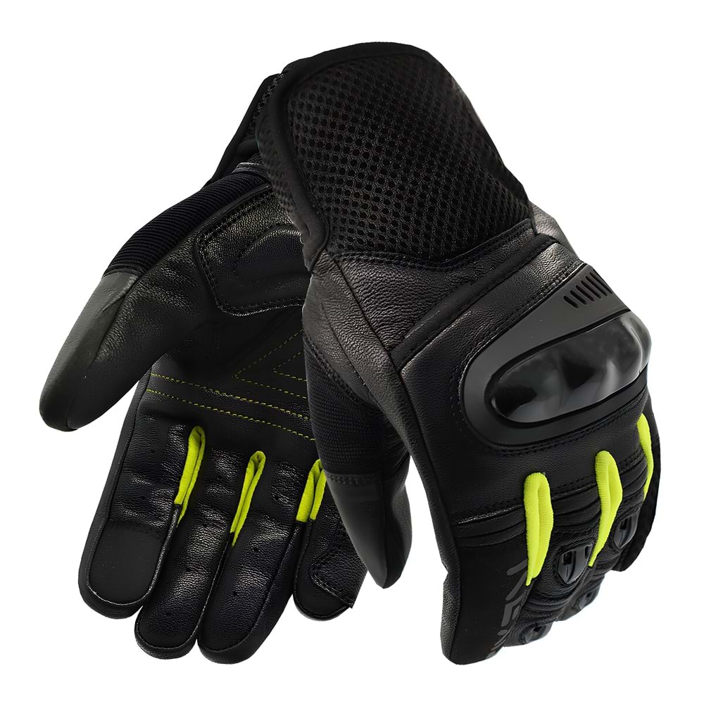 VEXO SPEED UP ELDİVEN SİYAH-NEON SARI - L