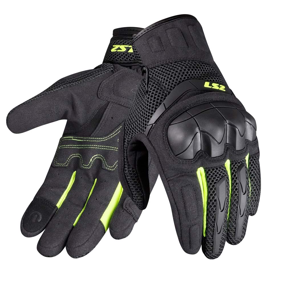 LS2 KUBRA ELDİVEN SİYAH-ANTRASIT-NEON SARI - L