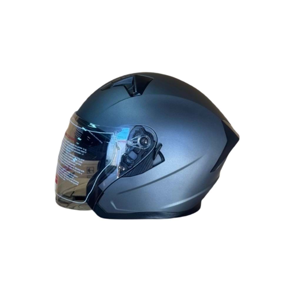 NS YAZLIK KASK ÇENESİZ VİZÖRLÜ MAT GRİ - XXL