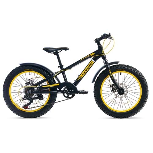 Corelli Fatboy 20 Jant M.Disk 7V Kum Bisikleti Siyah-Sarı