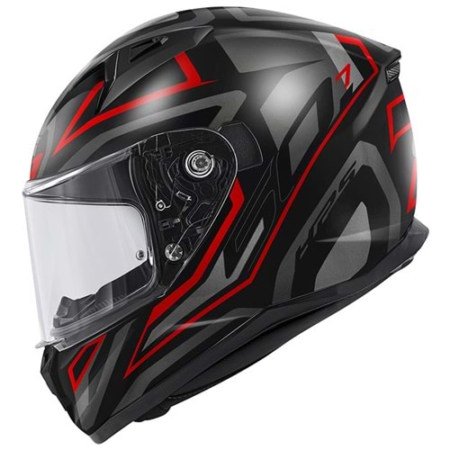 GIVI 50.7 PROTON MAT TITANIUM-KIRMIZI KASK - L