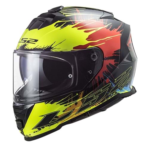 LS2 STORM 2 DROP SİYAH-SARI-KIRMIZI KASK - M
