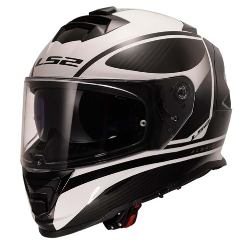LS2 STORM 2 DODGER MAT SİYAH-BEYAZ KASK - XL