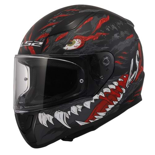 LS2 RAPID 2 KAIJU MAT SİYAH-KIRMIZI-BEYAZ KASK - M