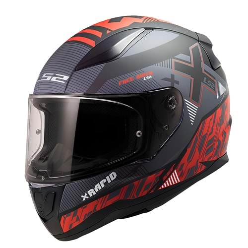 LS2 RAPID 2 XTREET MAT SİYAH-KIRMIZI KASK - S