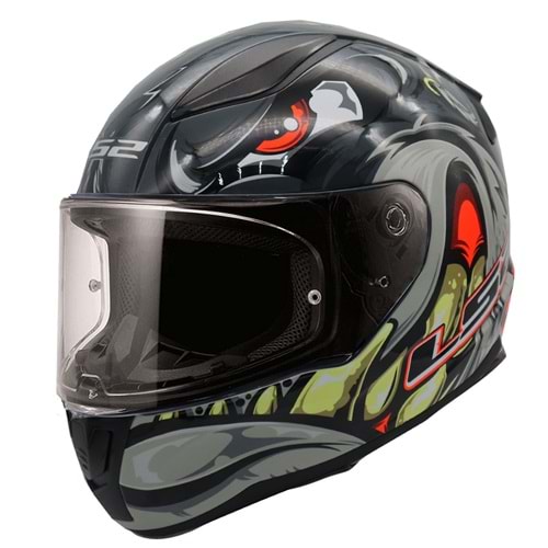 LS2 RAPID 2 SPOX GRİ-KIRMIZI KASK - XL