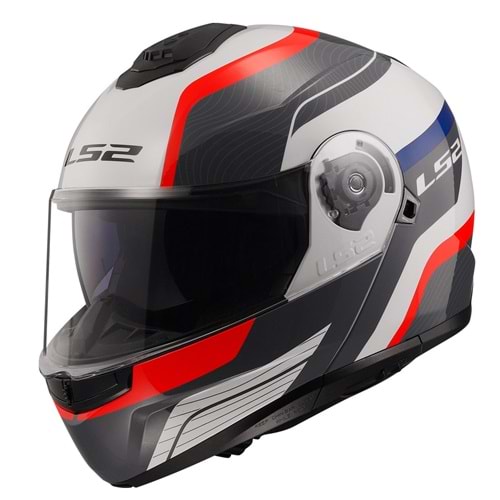LS2 STROBE 2 MONZA SİYAH-BEYAZ-KIRMIZI KASK - XXL