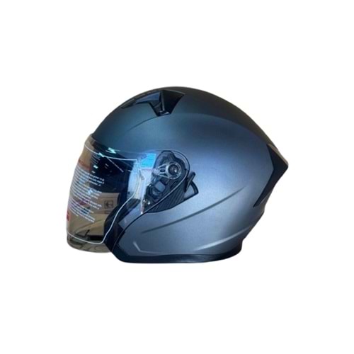 NS YAZLIK KASK ÇENESİZ VİZÖRLÜ MAT GRİ - XXL