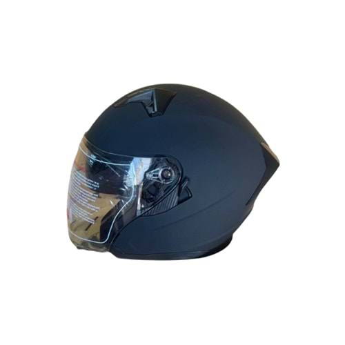 NS YAZLIK KASK ÇENESİZ VİZÖRLÜ MAT SİYAH - XL